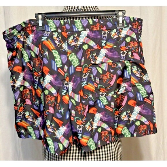 Jared Lang Mens Multi-Color Neon Sign Print Swim Trunks Sz XL - Picture 3 of 7